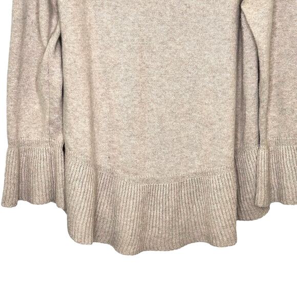 Style & Co. Beige Ribbed Ruffle Hem and Cuffs Pullover Tunic Sweater - Picture 6 of 10